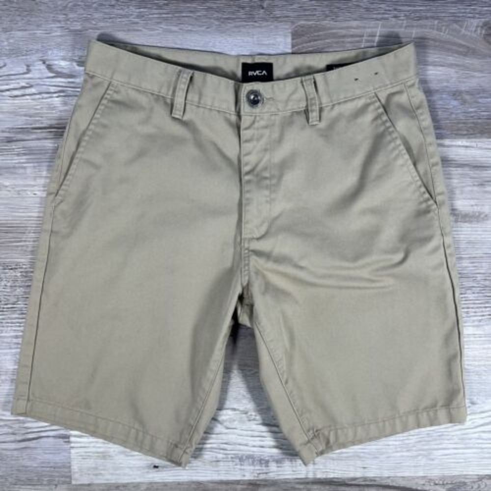 RVCA Shorts Mens 32 Chino Flat Front Brown Pockets The Week End